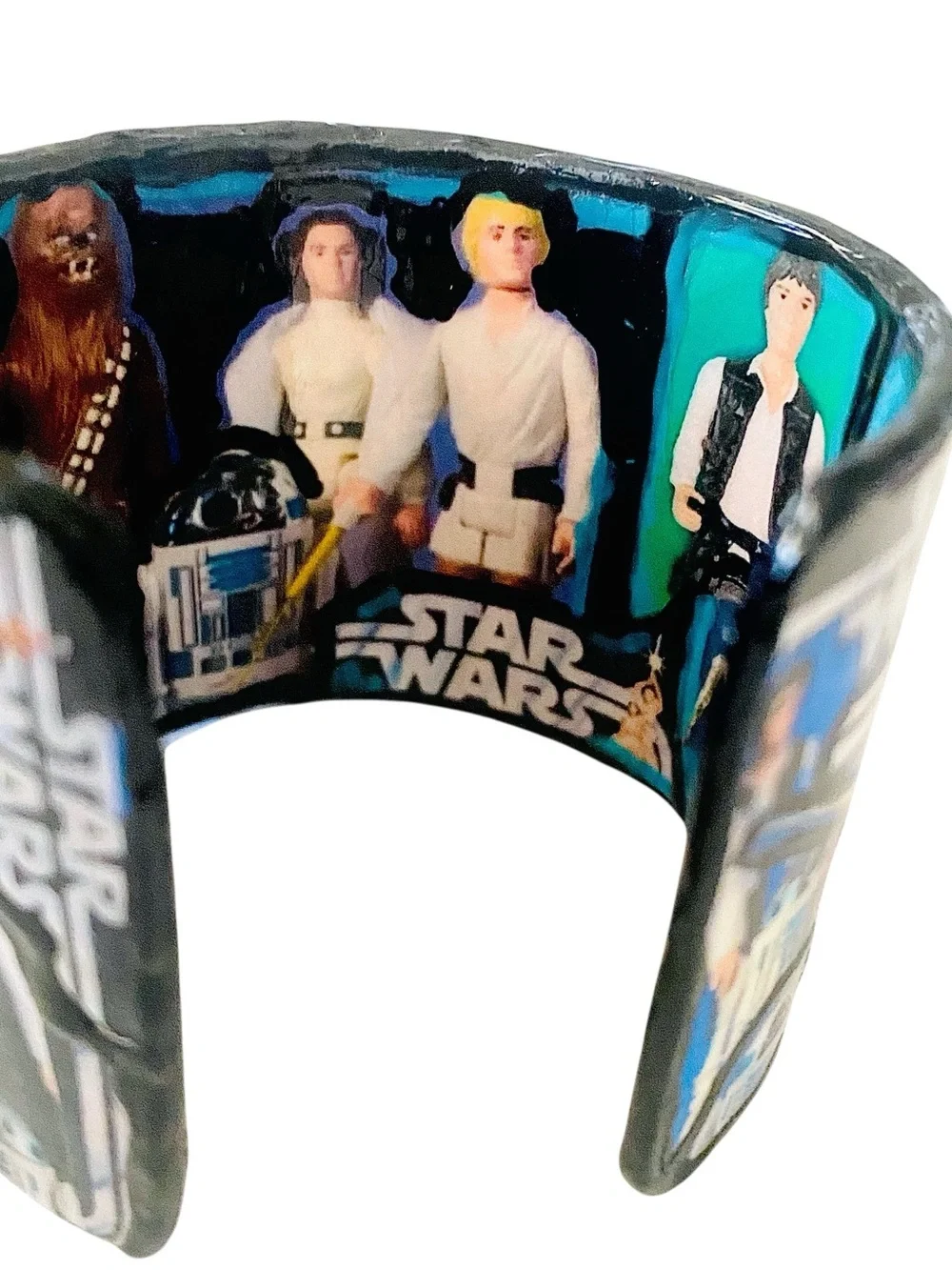 Star Wars Multi-Color Character Collage Wide Cuff Bracelet